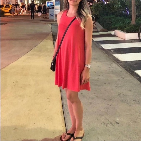 Like new! Loft Knot Back Coral Color Swing Dress - Picture 12 of 12